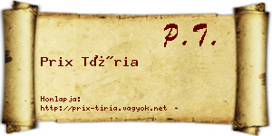 Prix Tíria névjegykártya